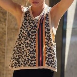 FP Movement by Free People Love Printed Leopard Print Tank Top Size L